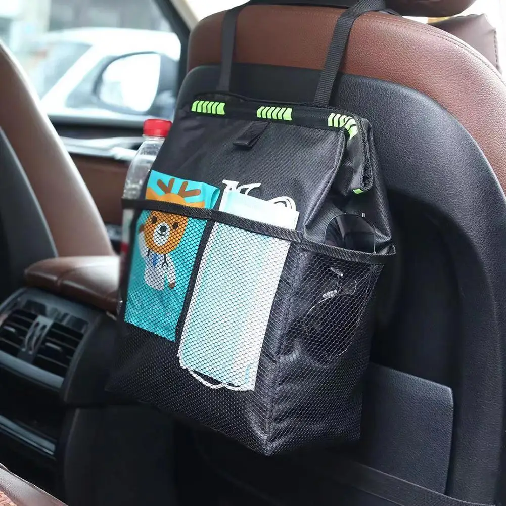

Car Trash Can Waterproof Trash Bin Multifunction Car Bin Seat Back Garbage Dump Auto Organizer for Car Accessories