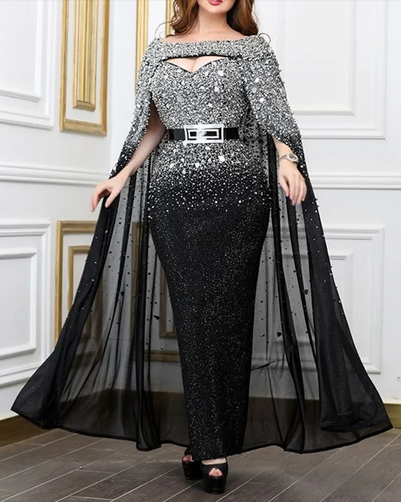 

Spring Autumn Sexy Maxi Dresses New Sequins Clubwear Party Dress for Women Elegant Luxury Brand Sheath Long Robe Female Vestidos