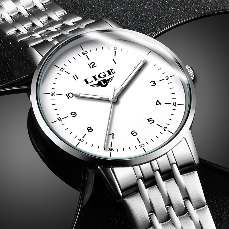 Мужские часы новинка 2020 простые тонкие наручные с сетчатым ремешком кварцевые