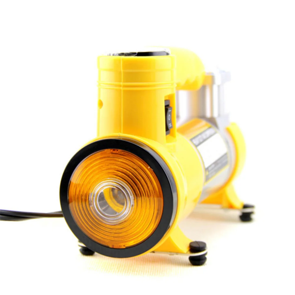 

DC 12V 1 Cylinder 90W Air Compressor Pump Portable Electric Tire Inflator with Light and Pressure Gauge (Yellow)