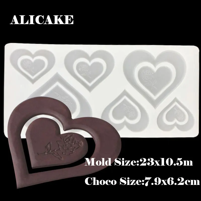 Силиконовая форма для шоколада вафельная полые оценку в пять звезд любовь Форма