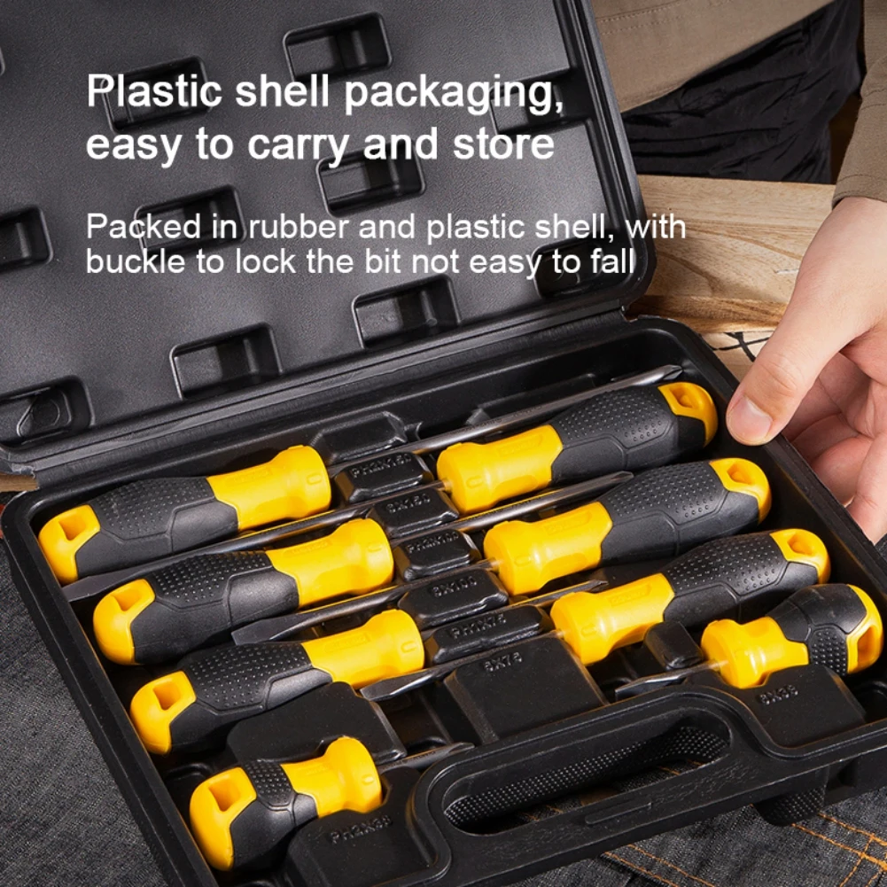 

8Pcs/Box Magnet Screwdriver Set Phillips Slotted Screwdrivers Hand Tools Professional Screw Driver Set in Tool Box