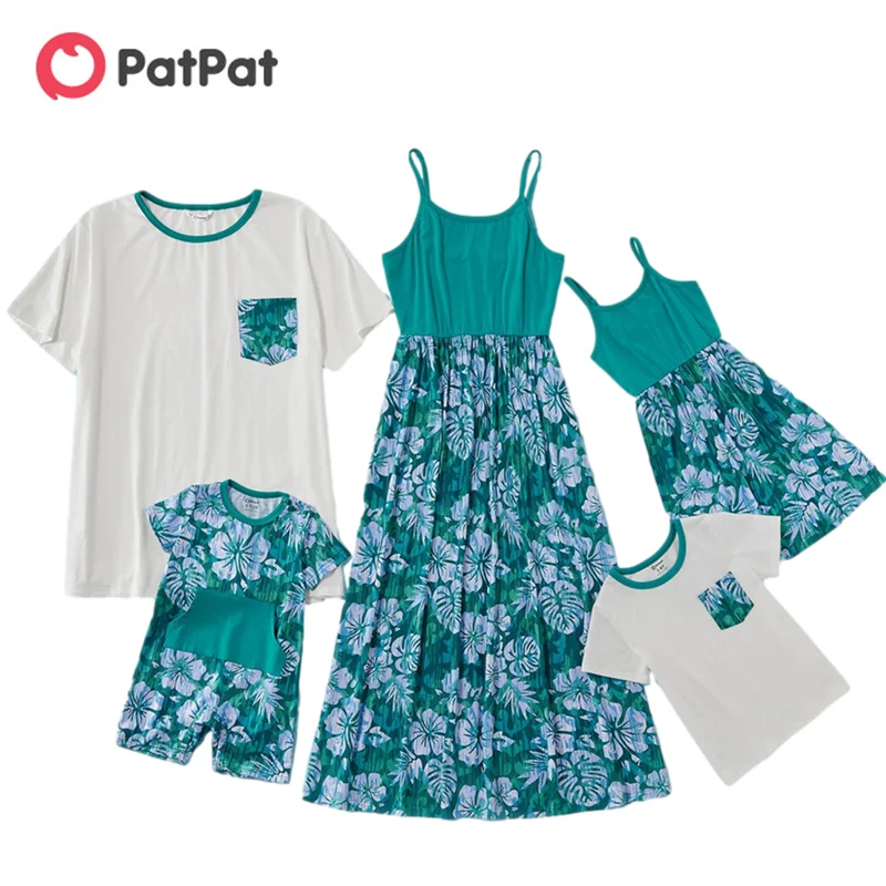 

PatPat 2021 New Arrival Summer Mosaic Family Matching Floral Tank Dresses - Rompers - Tops Family Look Children's Clothing