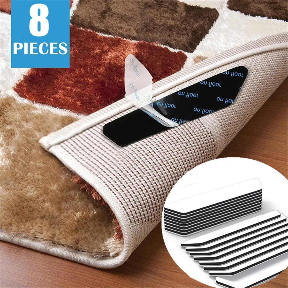 

Rug Grippers Anti Slip Carpet Non Slip Area Rugs Tape for Hardwood Floor Tile Floors Outdoor Kitchen Anti Curling Double Sided