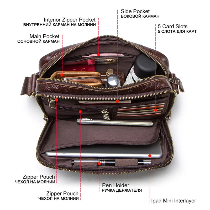 

GAGACIA Male Shoulder Bags For Men Small Genuine Leather Messenger Bag For 7.9 Inch Ipad Credit Card Brand Man Bags Coin Pocket