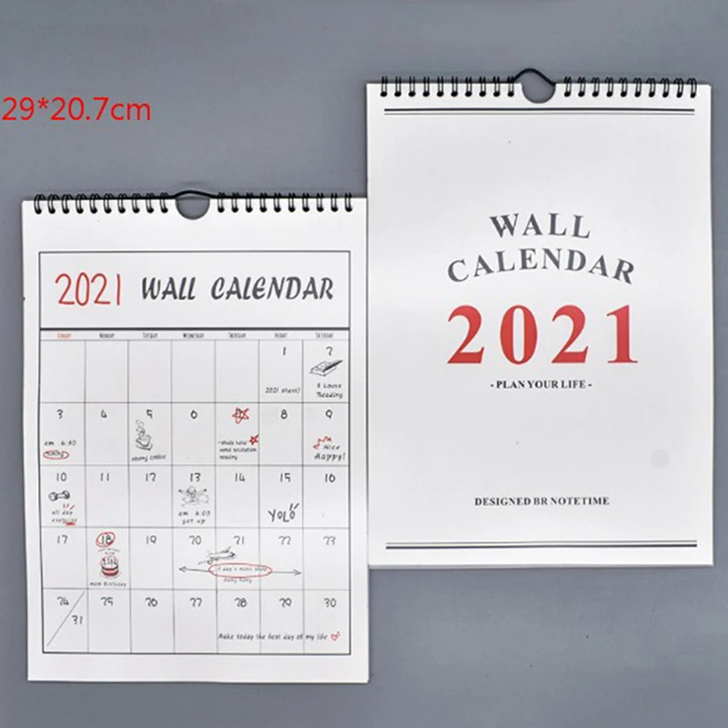 

Hot 1pc Creative 2021 Minimalism Plan Book Mini Wall Calendar DIY Portable Desk Calendars Home Calendar with Tearable Calendar