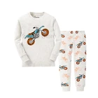 Весенне-осенняя мягкая теплая мотоциклетная Пижама с мультяшным принтом пижама с длинным рукавом для мальчиков повседневная домашняя одежда Пижама для девочек Детская Пижама