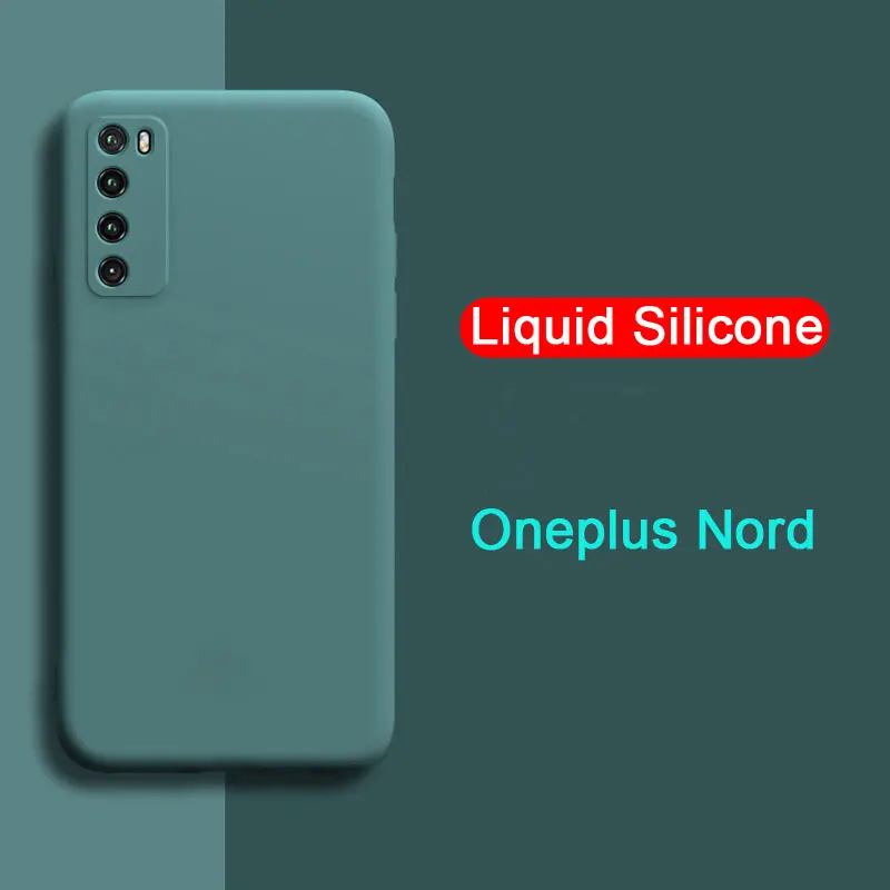 

For OnePlus Nord Case Liquid Silicone Soft Camera Lens protection Phone Case for One Plus Nord 5G 8 Pro Back Cover Shell