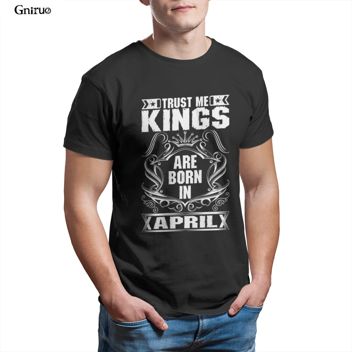 

Wholesale Trust Me Kings Are Born In April Tshirt Mens Premium T-Shirt Gothic Oversized 90s For Boy Men Clothing 98951