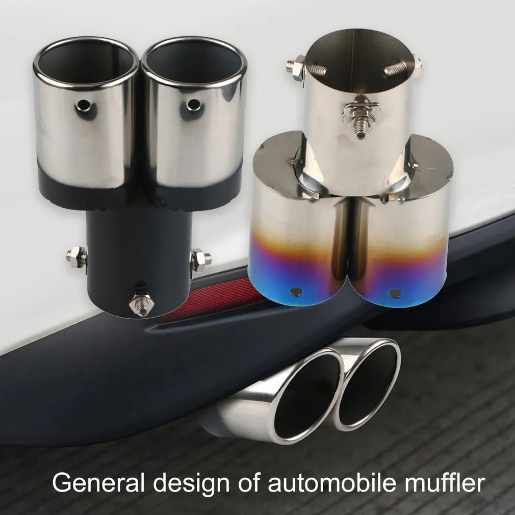 

Double Export Car Tail Pipe Stainless Steel Oblique Crimping Car Silencer Universal Stainless Steel Pipe