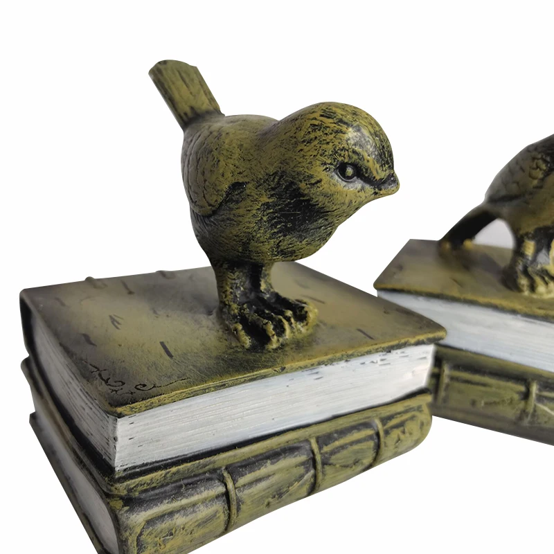 Винтажный книжный наконечник с птицами из смолы для полок держатель подставка