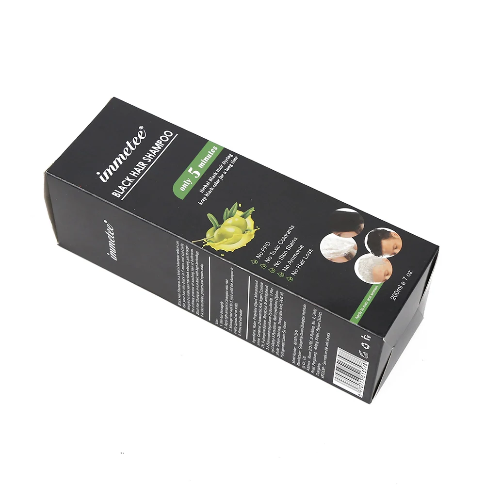 Быстрая черная краска для волос шампунь натуральный черный краситель