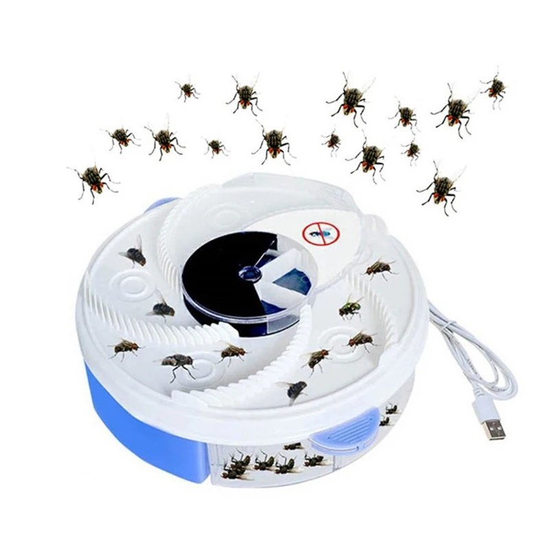 Trampa de moscas el&eacute;ctrica para el hogar, atrapamoscas autom&aacute;tico efectivo, Control de artefactos de captura de insectos, repelente de mosquitos, herramienta mata moscas voladoras-1