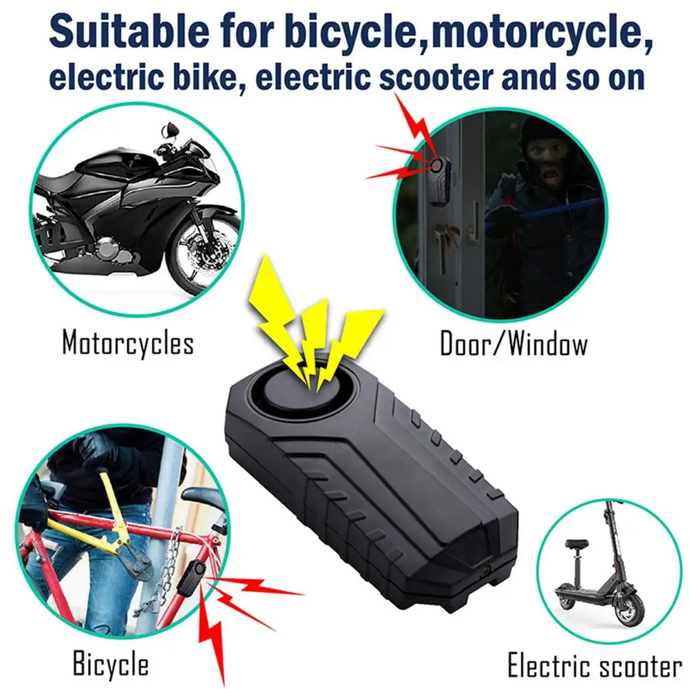 

Remote Bike Alarm Waterproof Anti-theft Bike Security Alarm Wireless Remote Control Alerter Taillights Lock Bicycle Accessories