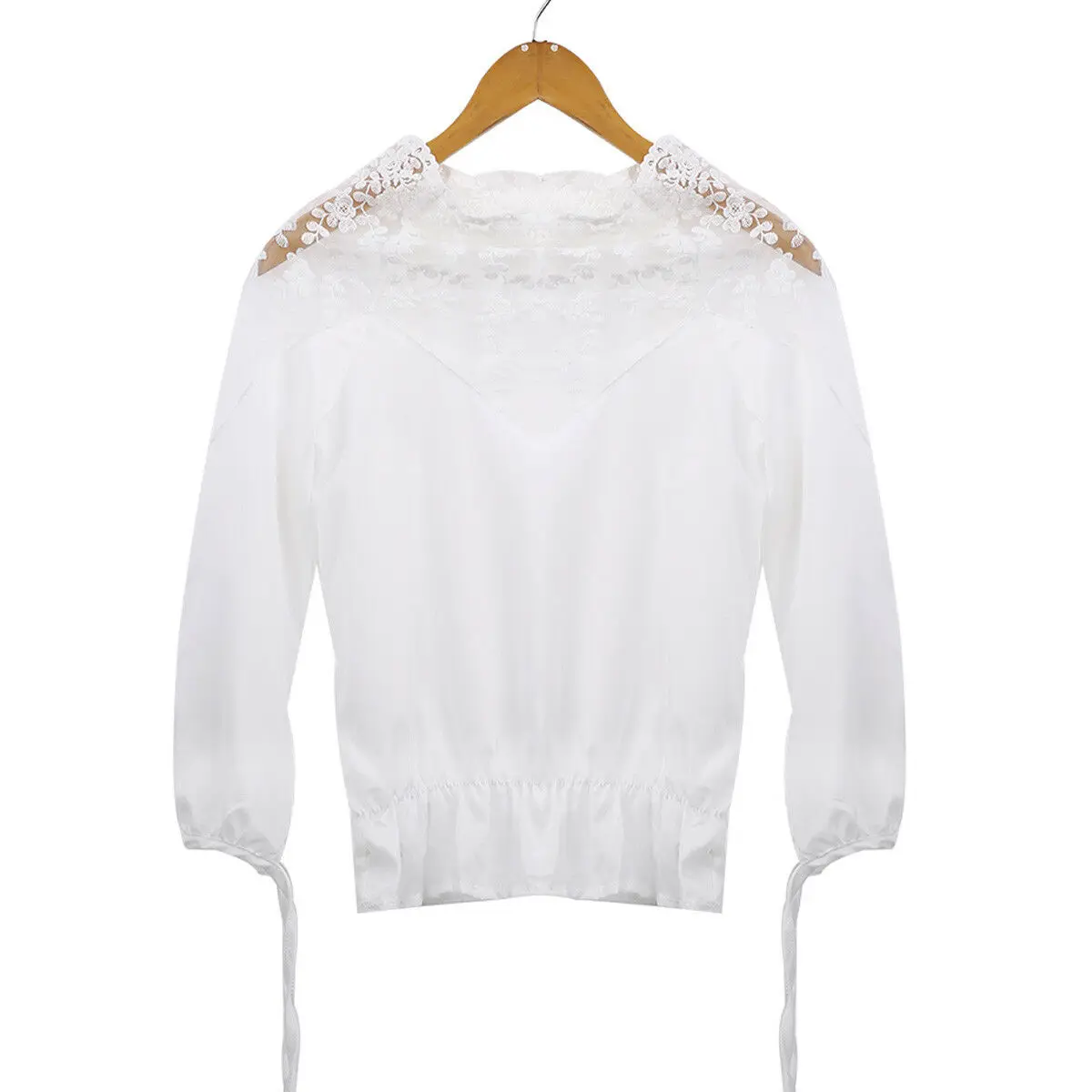 Женская белая сексуальная элегантная кружевная вязанная Лоскутная Блузка