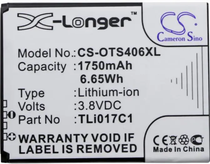 Cameron sino 1750 мАч батарея для ALCATEL One Touch Pop 3 4 5 с полосками из чёрно OT 4060 4060A 5017 5017D 5019