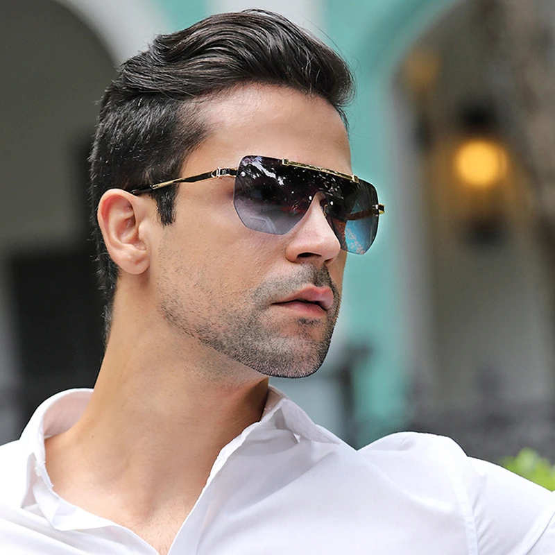 

Солнцезащитные очки Emosnia Мужские квадратные, цельные, с градиентными линзами, в большой оправе, UV400, 2021