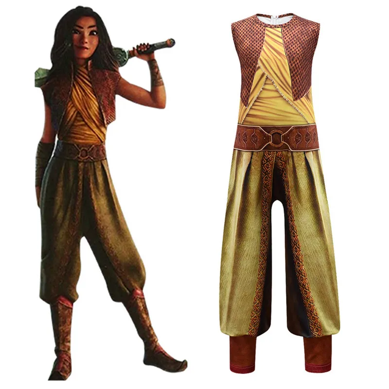 Детский костюм для косплея Raya and The Last Dragon на Хэллоуин с легендой нарядный