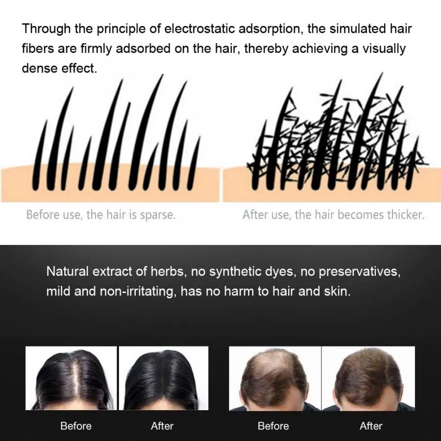 6 г выпадение волос профессиональное строительное волокно загуститель спрей для