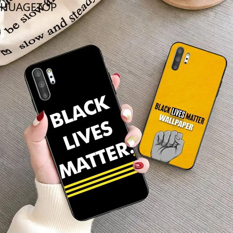 Мягкий чехол для телефона со слоганом Black Lives черный Samsung Galaxy Note20 ultra 7 8 9 10 Plus lite J7 J8