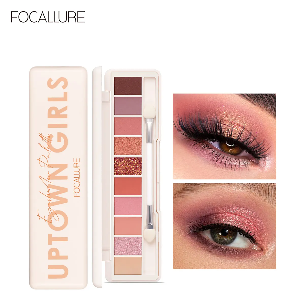 

FOCALLURE 10 Color Eyeshadow Palette Long Lasting Colorful Eye Shadows Pallet Glitter Highlighter Shimmer Eye Makeup Cosmetics