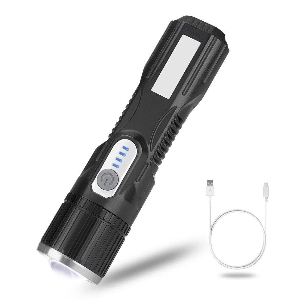COB фонарик USB Перезаряжаемый светодиодный рабочий свет с треногой Регулируемый поворотный зум для наружного кемпинга автомобиля ремонт лампы