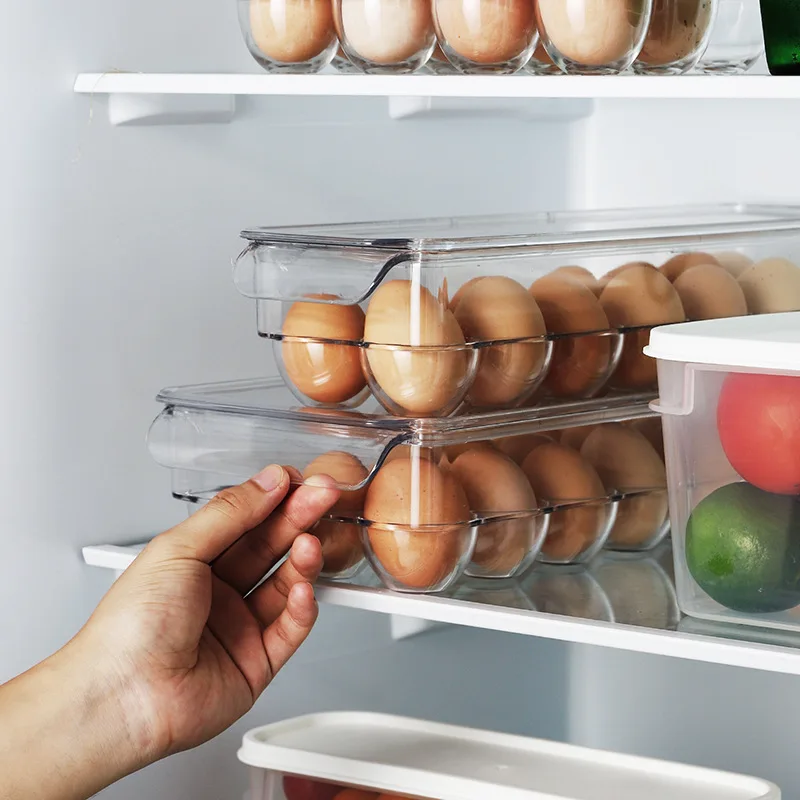 

Kitchen refrigerator fresh-keeping box Egg fresh-keeping storage box Rectangular transparent storage box