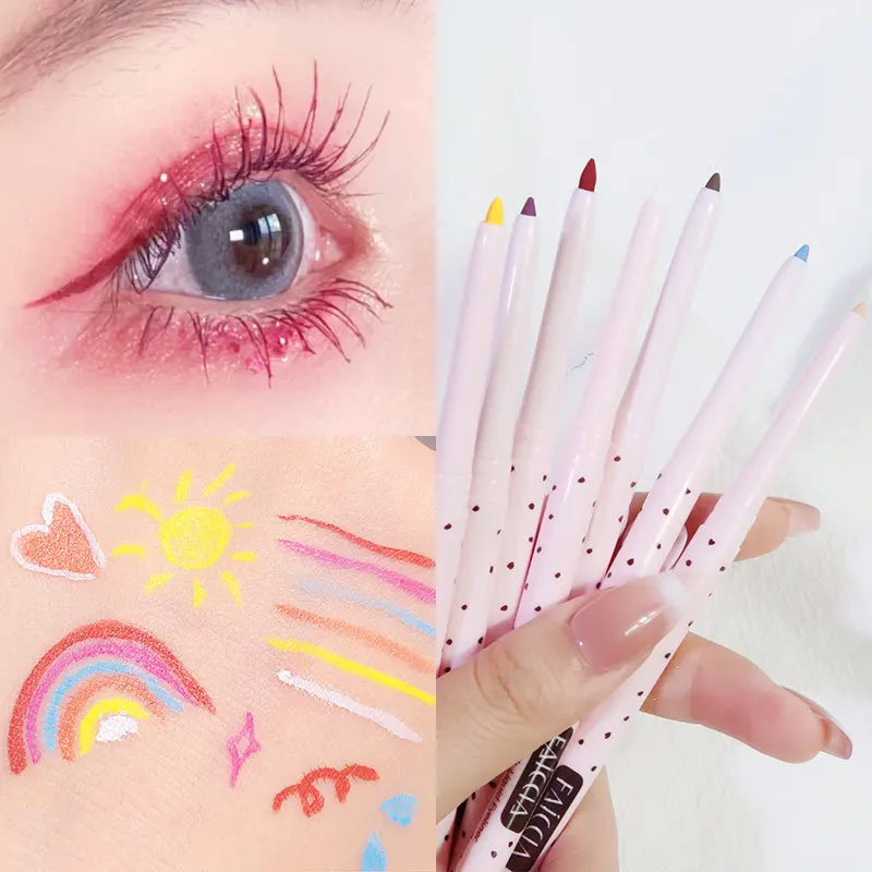 

Colored eyeliner glue pen small biscuit eyeliner is waterproof, durable and non-staining eyeliner liquid pen horizontal silkware