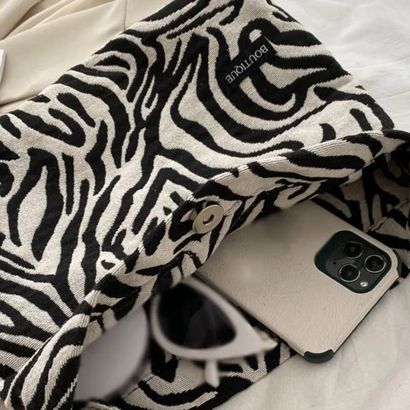 

2021 Spring Summer Shoulder Bag Women New Fashion Bag Leopard Zebra Pattern Handbag Large Capacity Female Warm Soft Casual Tote