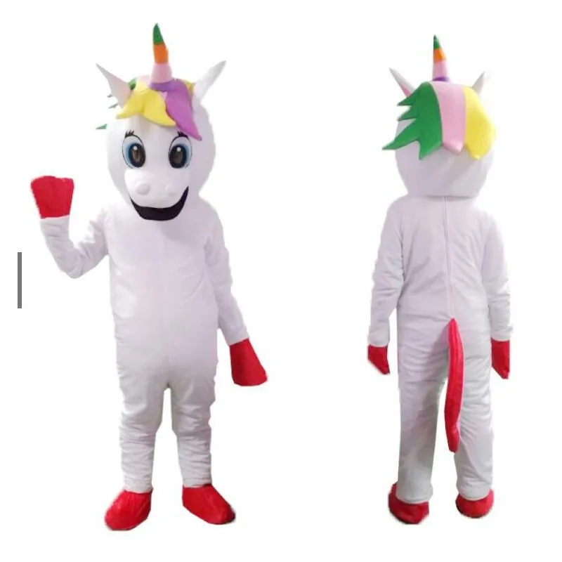 

Unicorn Mascot Costume Flying Horse Mascot Costume Rainbow Pony Adult Size Cosplay Outfit Halloween Theme Origin Department Name