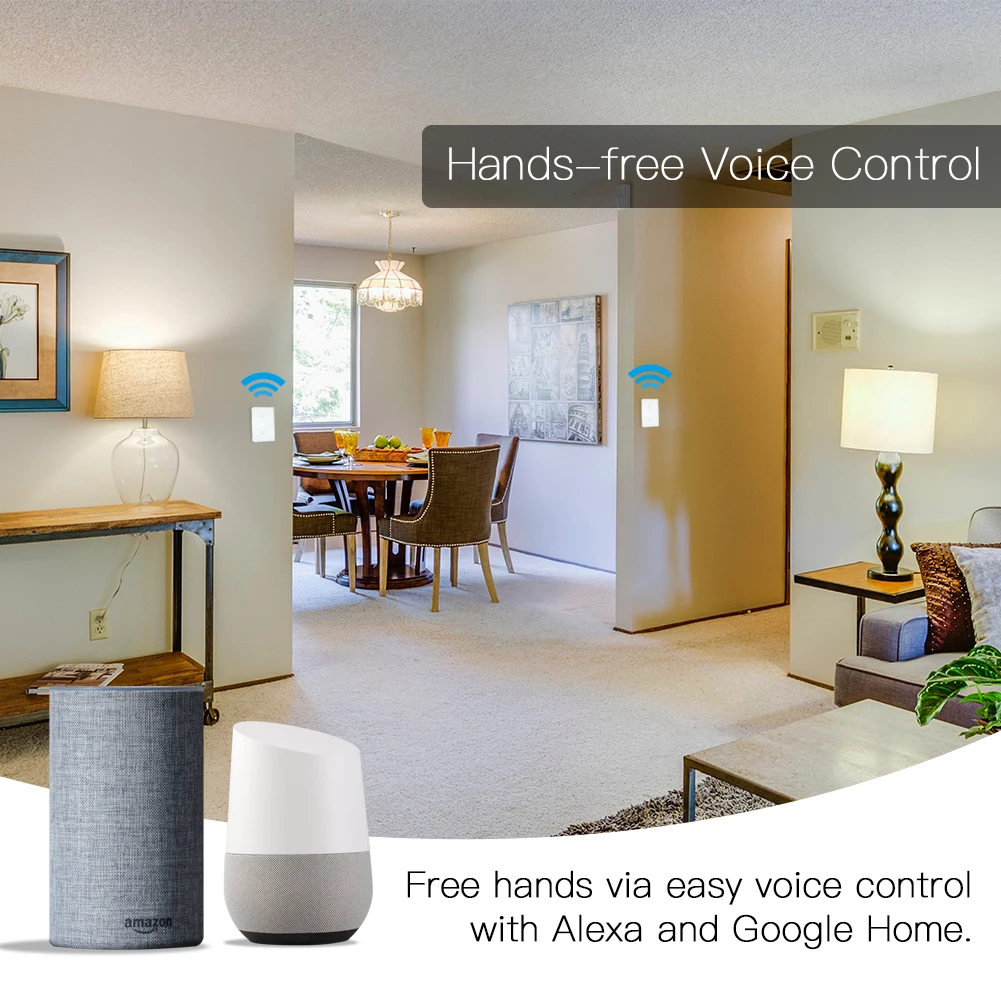 3-х канальный интеллектуальный выключатель света с Wi-Fi работает Alexa Google Home не