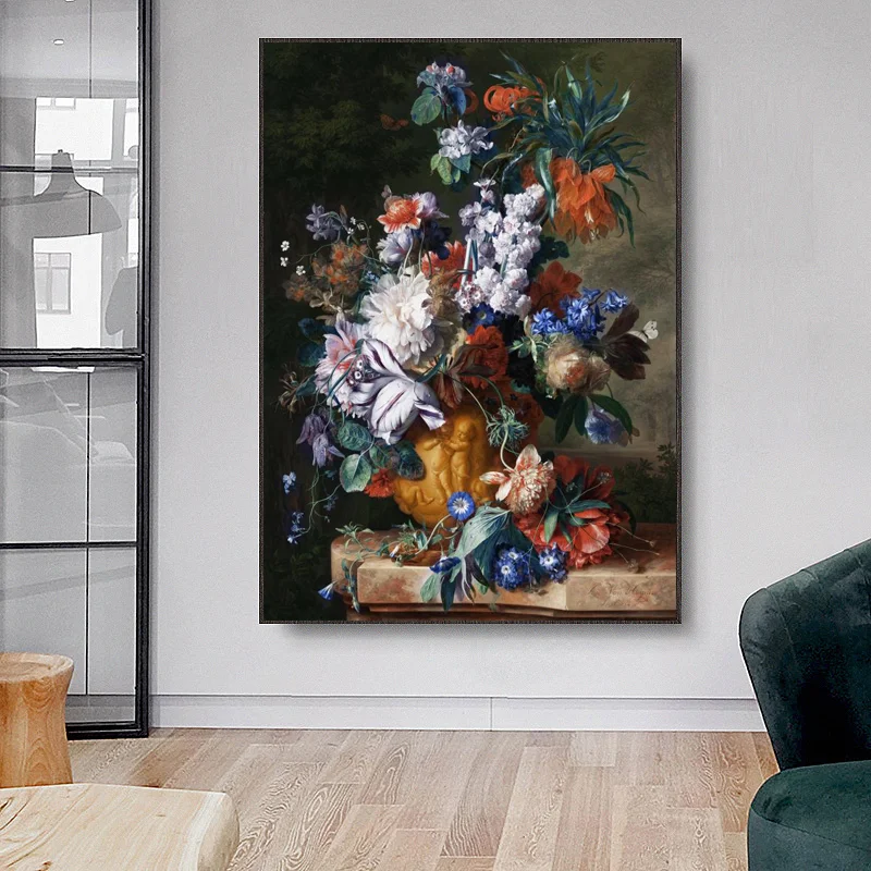 

Beautiful Flower Retro Color Poster Print Art Canvas Painting Picture Aisle Home Wall Art Graffiti Bedroom Modern Decoratio