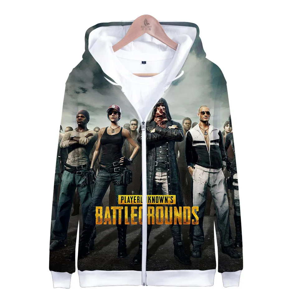 

3 to 16 Years 3D Hoodies Men/women Hot Game PUBG Playerunknown's Battlegrounds Fashion Harajuku 3D Print Casual Zipper Hooded