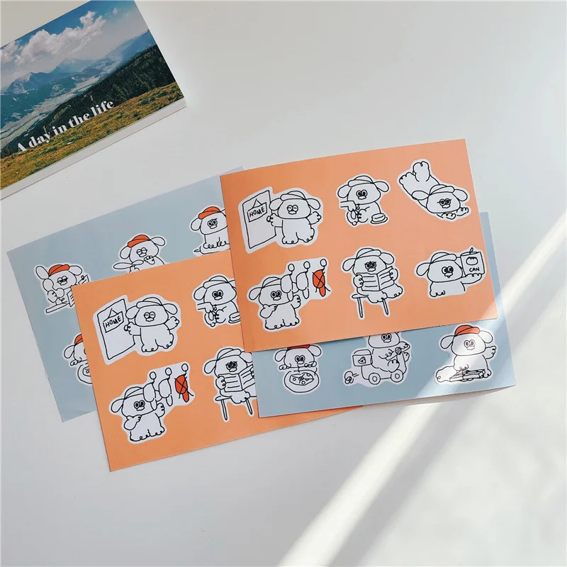 

Cartoon Hatted Bear Brief Strokes Cute Stickers Korean Ins Children Diy Paster Notebook Stationery Kawaii Decorative Sticker PVC