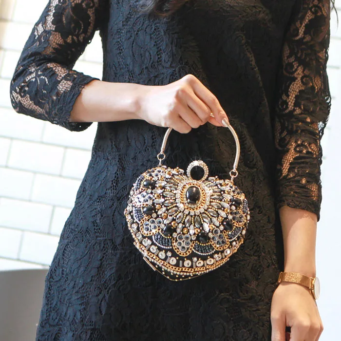 Уникальный дизайнерский акриловый клатч модные в форме сердца жемчужная цепочка