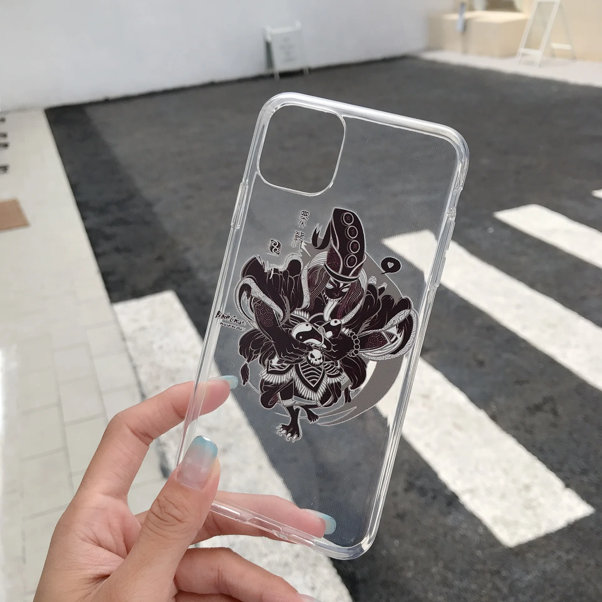 Прохладный черный призрак iPhone мобильный телефон чехол 11Pro силикагель Xs MAX 7/8plus