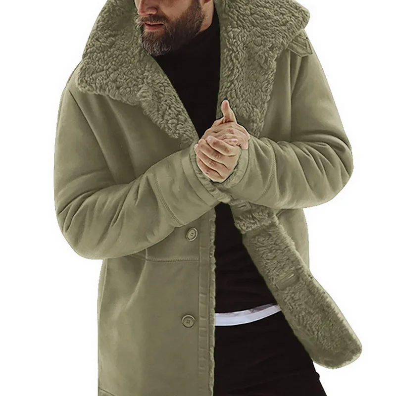 army green Мужское пальто, зимнее, утолщенное, теплое, мужская куртка, флис, Veste Homme, мужские парки, винтажная верхняя одежда, ветрозащитная куртка для мужчин - Цвет: army green
