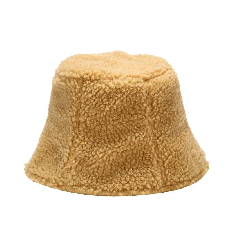 

Foldable Bucket Hat Women Lamb Wool Outdoor Warm Winter Cotton Fishing Hunting Cap Men Basin Chapeau Sun Prevent Hats