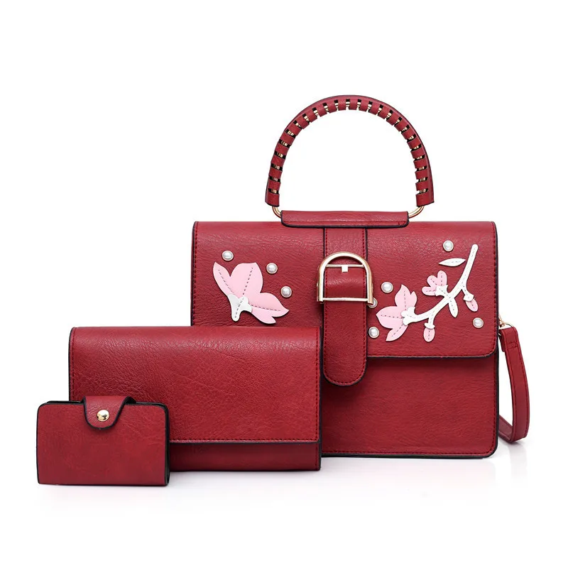 Сумки на плечо молнии с застежкой из полиэстера модные Универсальные цветочные