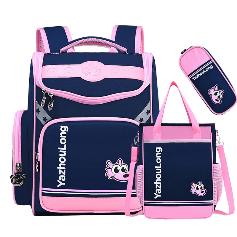 Школьные ранцы для девочек, набор из 3 предметов, рюкзак, сумка + чехол для карандашей, детский рюкзак, большой размер, рюкзак, школьные ранцы