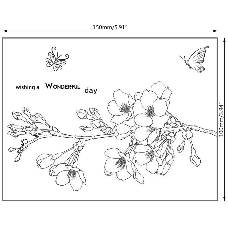 Цветущий цветок силиконовые DIY прозрачные штампы Скрапбукинг для фотоальбома