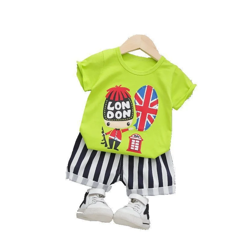 

Baby Boy Girl Cartoon Clothing New Summer Children Casual T Shirt Shorts 2Pcs/sets Kids Infant Clothes Toddler Cotton Sportswear