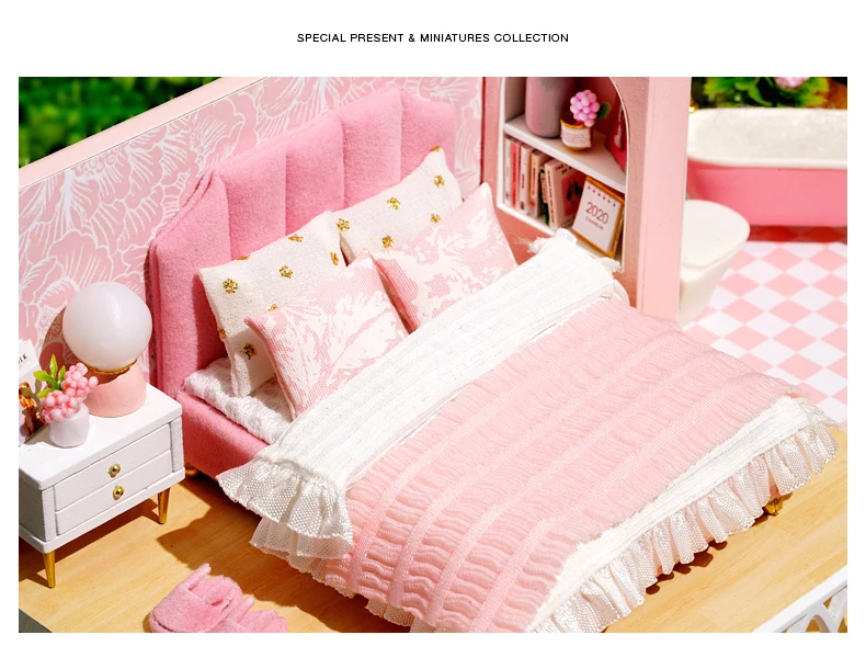 Cutebee DIY кукольный домик деревянные кукольные домики миниатюрный кукольный домик мебель набор игрушек для детей год рождественский подарок Каса K47