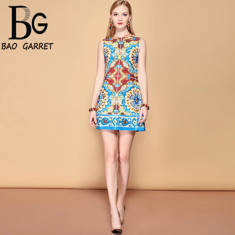 Baogarret 2019 модное летнее платье для подиума элегантное женское без рукавов