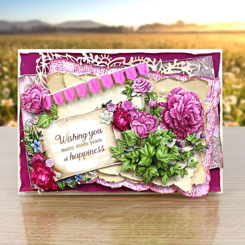 Очаровательные розы металлические Вырубные штампы вырубные для изготовления