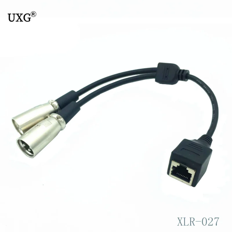 

2 XLR 3 Pin MaleTo RJ45 Female Network Adapter Connector Cable 25cm