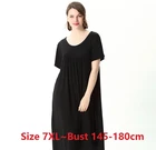 Сезон лето; Домашние тапочки для Ночная рубашка размера плюс 5XL 6XL 7XL женская футболка с короткими рукавами, одежда для сна, спальная одежда комфортного сна платье из обработанной вискозы, мягкие, эластичные