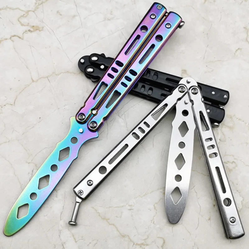 Нож бабочка стальной тренировочный складной нож из нержавеющей стали игровая