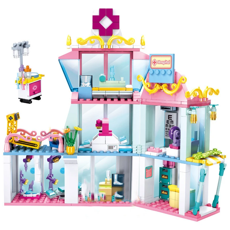 QWZ новые друзья девочка городской автомобиль строительные блоки сердцебиение