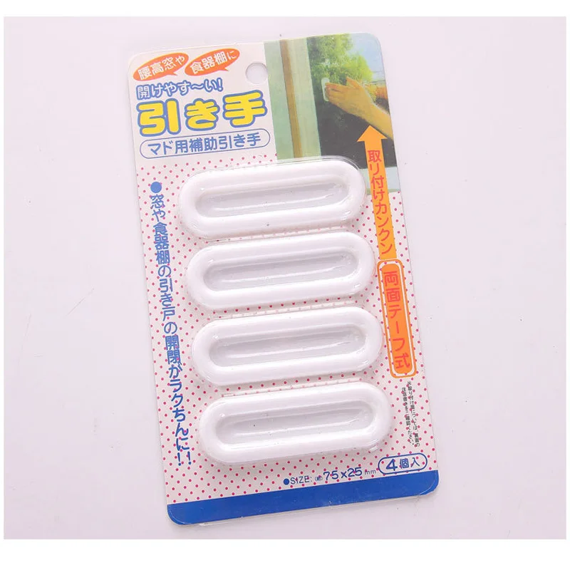 

4PC Portable Self-Adhesive Plastic Wardrobe Handles Glass Window Cabinet Drawer Tools Auxiliary Door Handles Sliding Door Tools